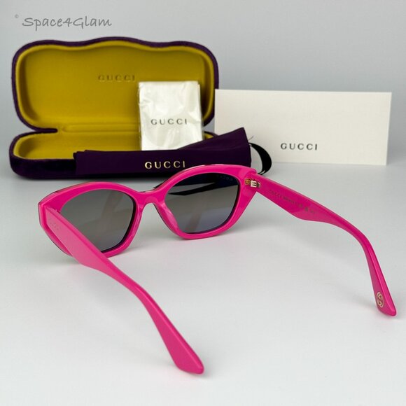 BRAND NEW Gucci GG1638S 003 Burgundy Red Mirrored Women Cat Eye Sunglasses main image 4